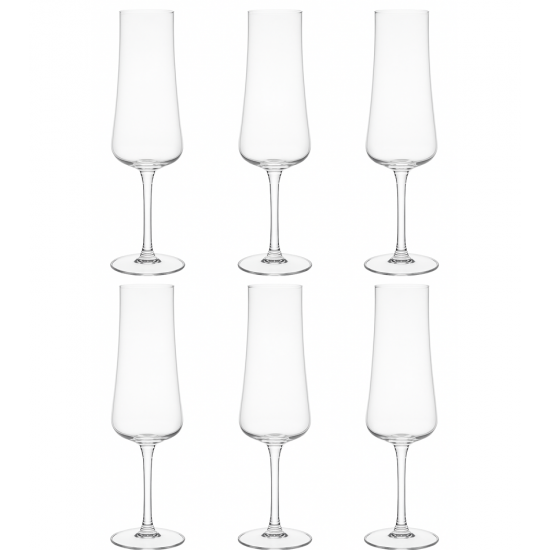 Jogo 6 Taças 250ml Para Champanhe Iduna Cristal Ecológico